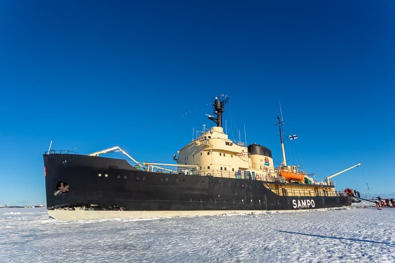 Icebreaker Sampo boat Kemi icebreaker boat Finland winter activities things to do in winter in Finland