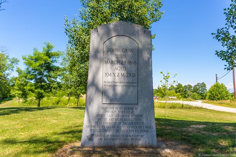 John Gray American Revolutionary soldier memorial grave things to do in Caldwell Ohio Noble County Ohio