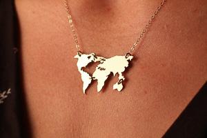 Travel themed necklace sale