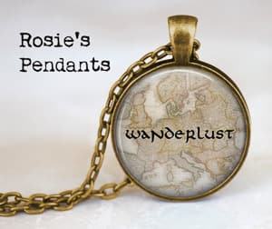 Rosie's Pendants wanderlust necklace travel jewelry jewelry for travelers travel themed jewelry jewellery for travellers