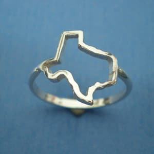 silver Texas state ring travel jewelry jewelry for travelers travel themed jewelry jewellery for travellers