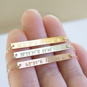 coordinates necklace travel jewelry jewelry for travelers travel themed jewelry jewellery for travellers