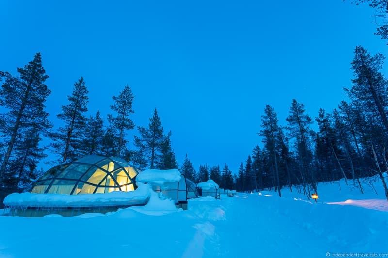 Kakslauttanen Arctic Resort glass igloo in Saariselkä winter in Finland winter activities in Finland 