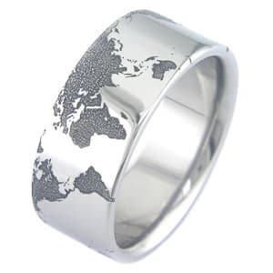 world map titanium ring travel jewelry jewelry for travelers travel themed jewelry jewellery for travellers