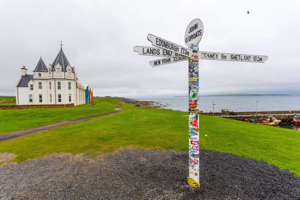 John o'Groats sign 7 day North Coast 500 road trip itinerary Scotland