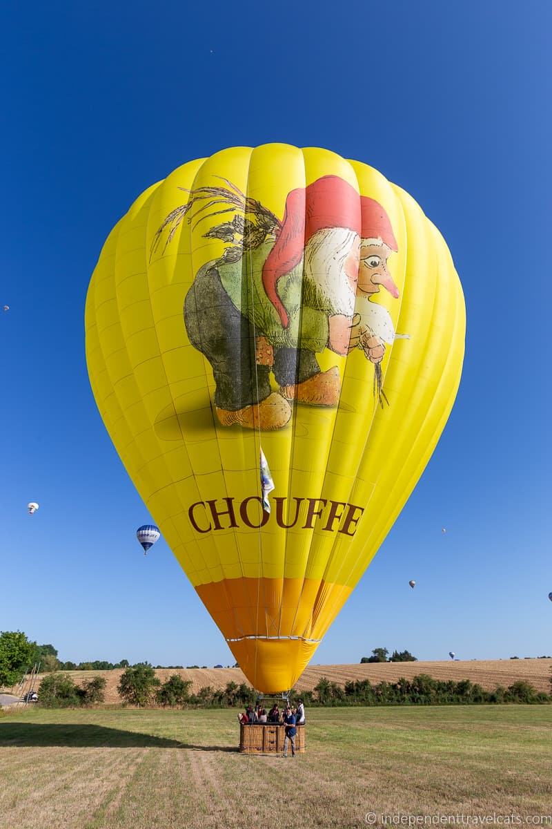 Chouffe beer gnome balloon Grand Est Mondial Air Balloons hot air balloon festival France