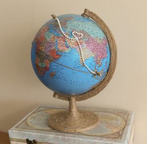 custom globe travel themed wedding destination wedding