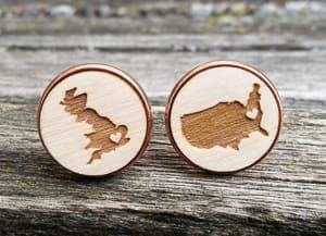 country cuff links travel themed wedding destination wedding