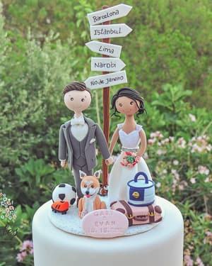 M & M Candy Wedding Cake Topper Mr Your Pick Groom Mrs GREEN Bride M&M Funny 