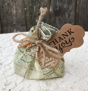 map fabric wedding favor bag travel themed wedding destination wedding