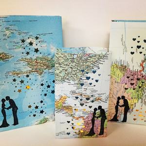 map luminary candle bags travel themed wedding destination wedding