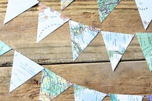 map garland bunting party travel themed wedding destination wedding