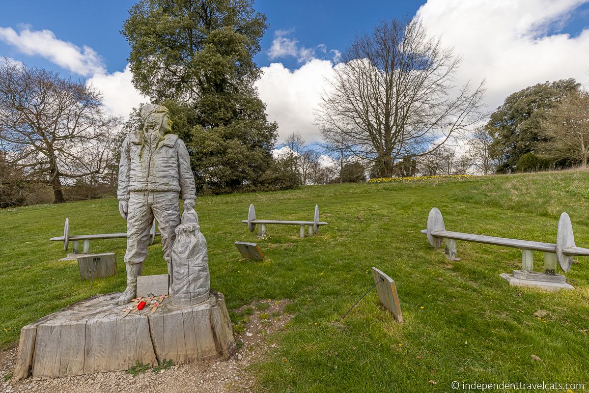 The Airmen wooden statue memorial Highclere Castle