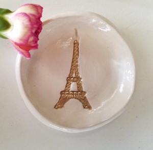 Eiffel tower trinket dish Paris ring dish travel themed home decor handmade travel home decorations furnishings