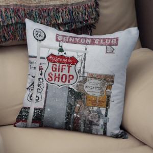 Route 66 travel photo throw pillow travel themed home decor handmade travel home decorations furnishings