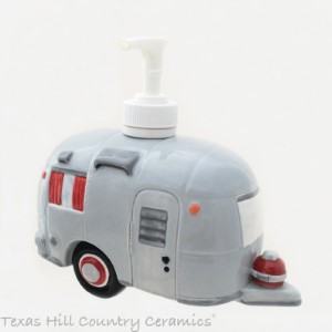 ceramic travel trailer soap dispenser RV travel themed home decor handmade travel home decorations furnishings