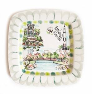 Huntsville Alabama custom handpainted dishes platter travel themed home decor handmade travel home decorations furnishings