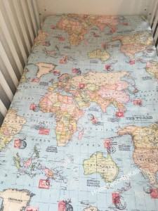 world map fitted crib sheet nursery bedding travel themed home decor handmade travel home decorations furnishings