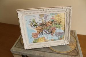 framed map with love quote travel themed home decor handmade travel home decorations furnishings