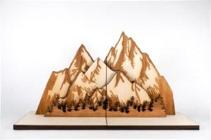 wood mountain bookends book shelf travel themed home decor handmade travel home decorations furnishings