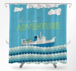 boat shower curtain nautical travel themed home decor handmade travel home decorations furnishings