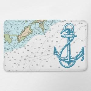 nautical map bath mat anchor bathroom travel themed home decor handmade travel home decorations furnishings