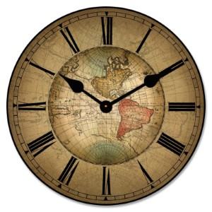 wood antique map wall clock travel themed home decor handmade travel home decorations furnishings