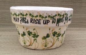 Ireland shamrock flower pot travel themed home decor handmade travel home decorations furnishings