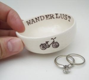 wanderlust bike ring dish travel themed home decor handmade travel home decorations furnishings