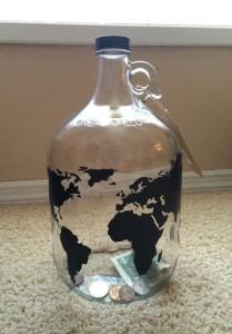 glass travel fund jar saving money travel themed home decor handmade travel home decorations furnishings