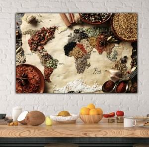 canvas spice map kitchen travel themed home decor handmade travel home decorations furnishings