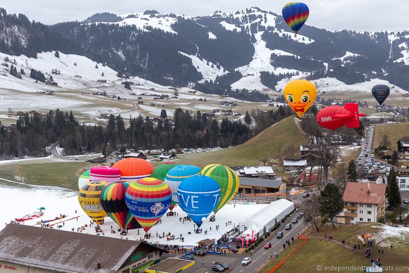 Château-d'Oex International Hot Air Balloon Festival in Switzerland Festival International de Ballons