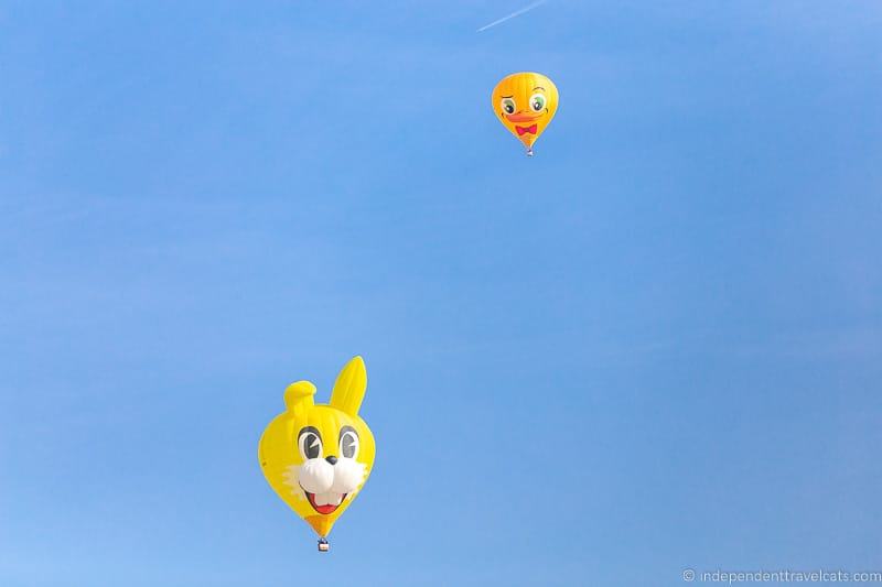 special shape balloons Château-d'Oex International Hot Air Balloon Festival in Switzerland Festival International de Ballons