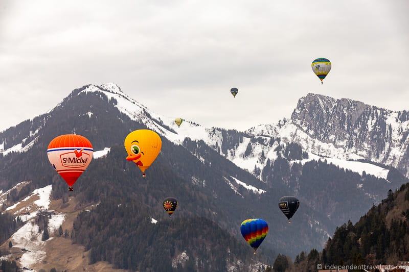 Château-d'Oex International Hot Air Balloon Festival in Switzerland Festival International de Ballons