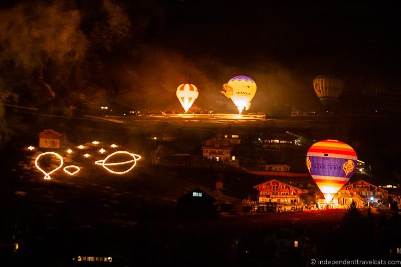 Night Glow Château-d'Oex International Hot Air Balloon Festival in Switzerland Festival International de Ballons