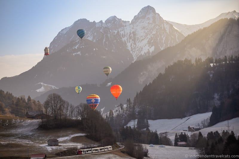 Château-d'Oex International Hot Air Balloon Festival in Switzerland Festival International de Ballons