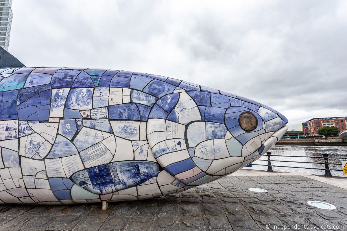 Big Fish Salmon of Knowledge statue Maritime Mile Belfast martime attractions Northern Ireland