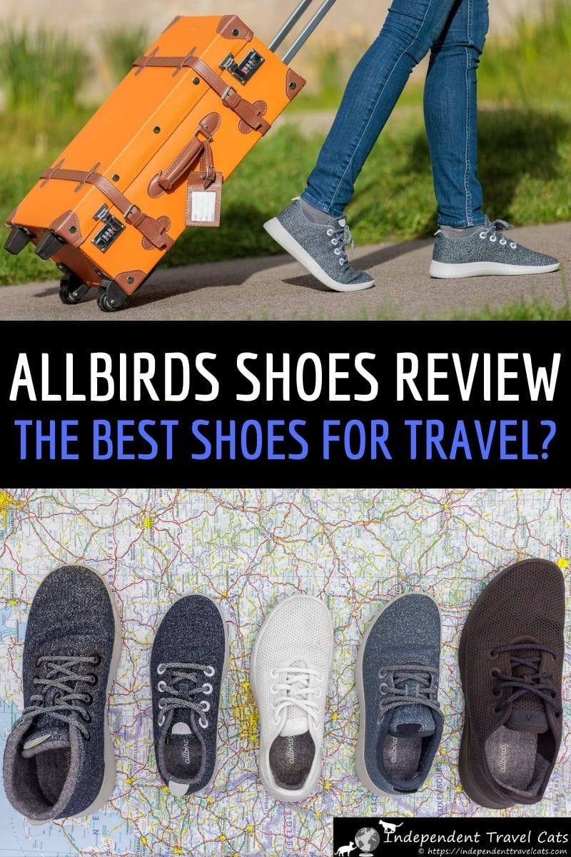 Our in-depth Allbirds shoes review focuses on choosing the best shoes for travel. We review the Allbirds Wool Runners, Allbirds Tree Runners, and Allbirds Wool Runner Mizzles and share our experiences wearing and traveling with these Allbirds sneakers. We then compare these eco-friendly shoes and give our advice for choosing the best Allbirds shoe for travel. #Allbirds #Allbirdsshoes #travelshoes #shoes #sneakers #woolshoes #travel #Allbirdsreview #travelfashion