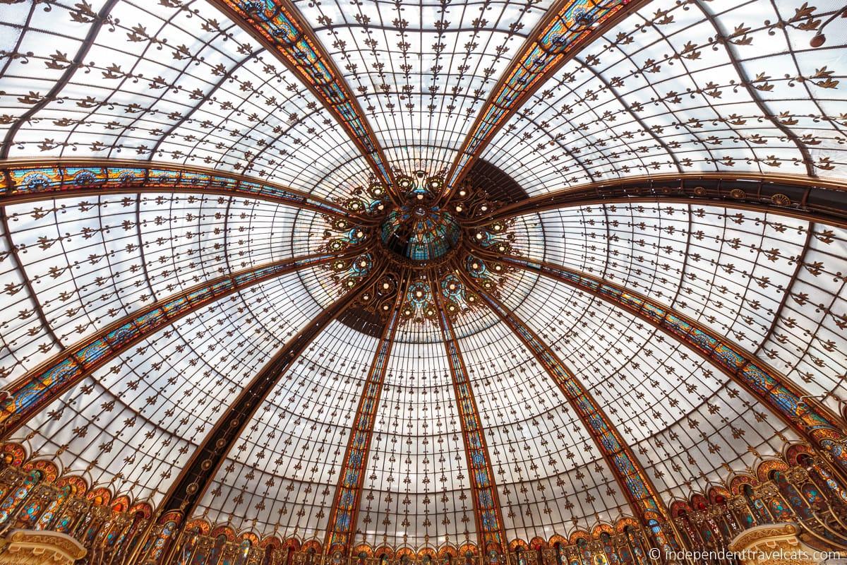 Galeries Lafayette dome cupola Art Deco Art Nouveau Galeries Lafayette Paris Haussmann department store