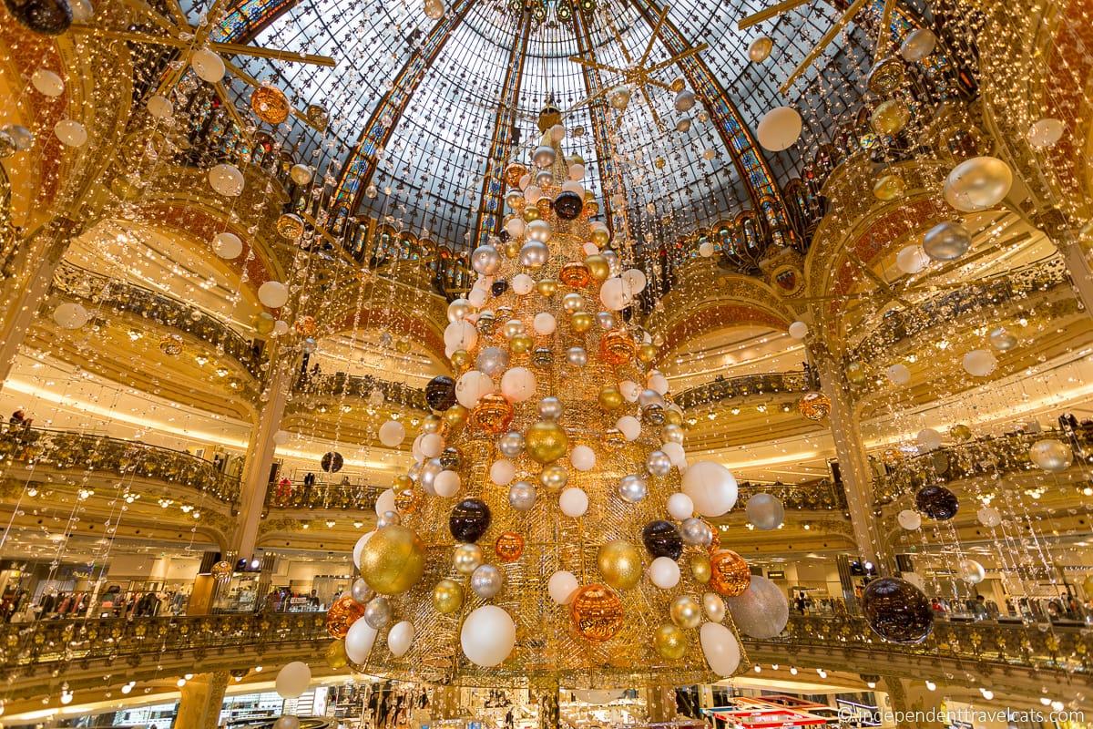 Galeries Lafayette Paris Christmas tree decorations dome
