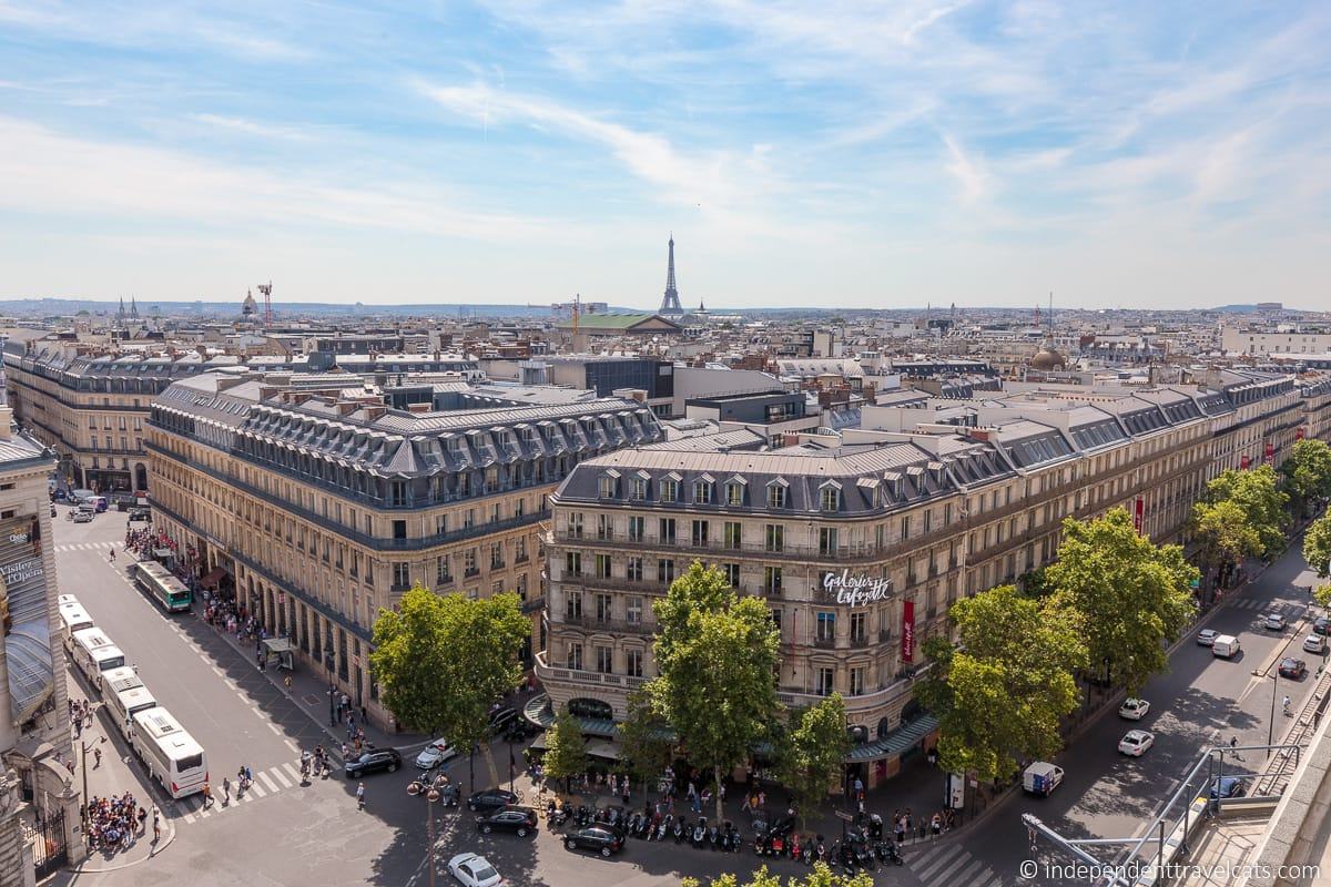 Galeries Lafayette Paris Haussmann terrace view department store Eiffel Tower