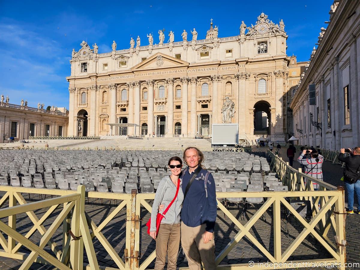 couple standing in front of St. Peter's Basilica Vatican City