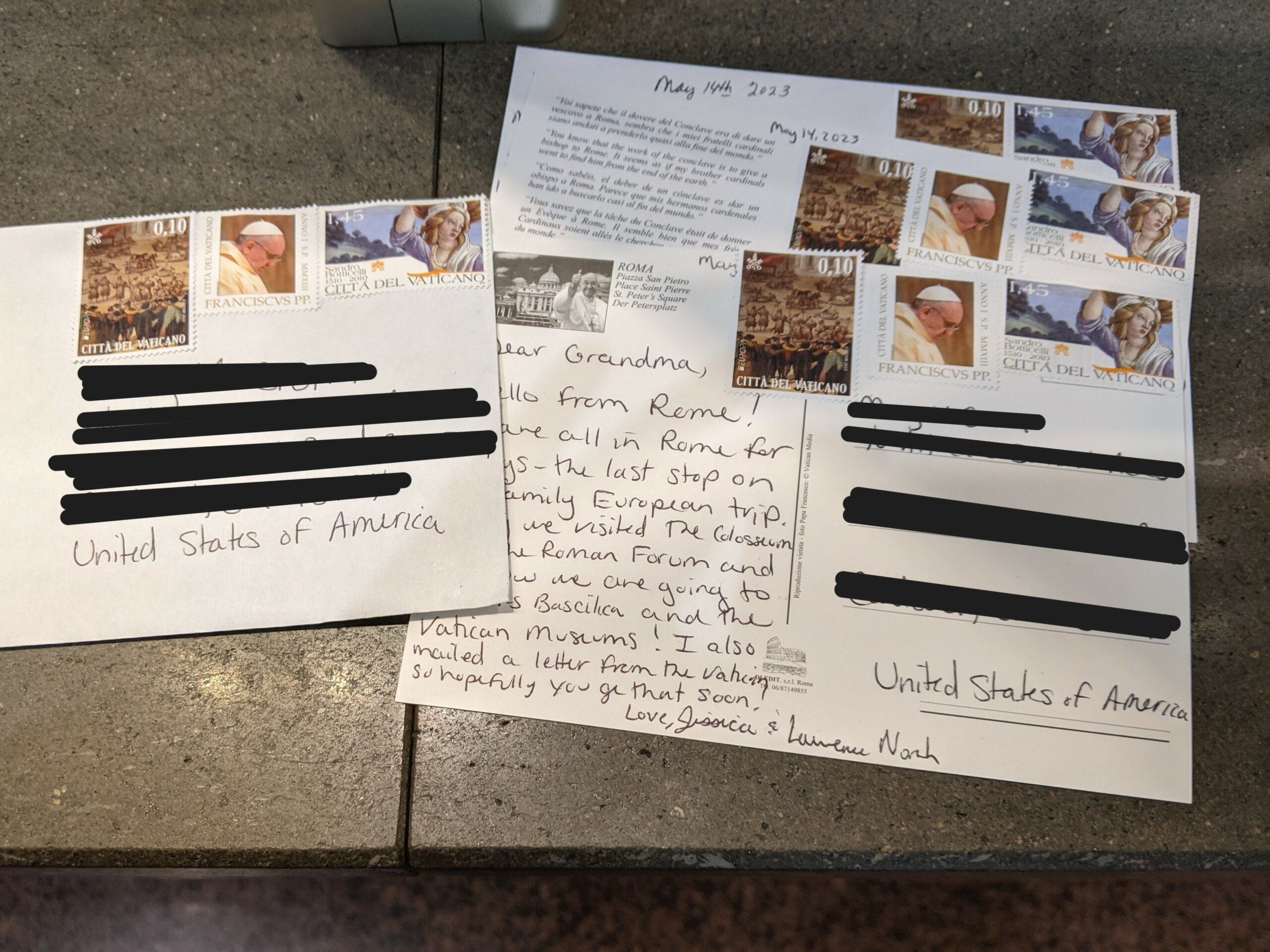 how to send postcards and letters from the Vatican with Vatican Post